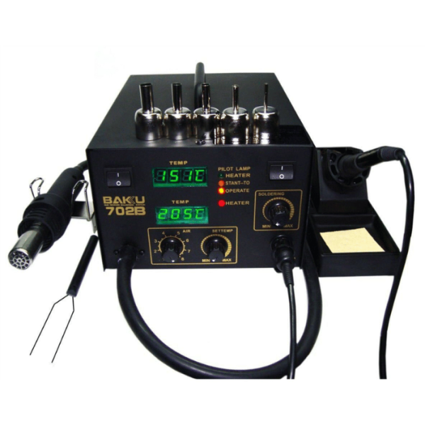 BAKU Dual Display SMD Rework Station 2in1 Soldering Station Air Gun BK702B