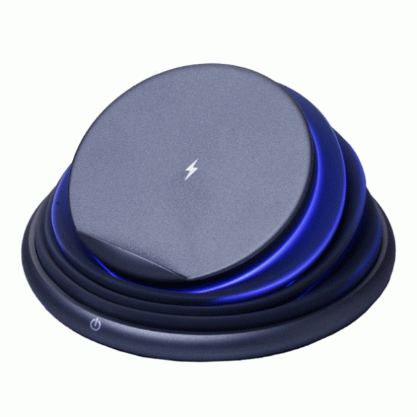 Adjustable 2 in 1 Qi Wireless Charger Pad with Colorful LED Light